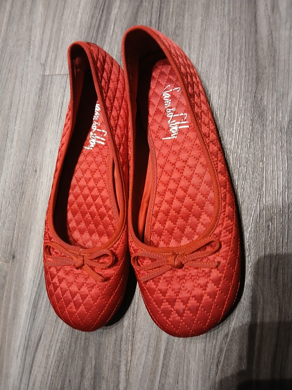 Sam & Libby Quilted Red Ballet Flats - Picture 3 of 8